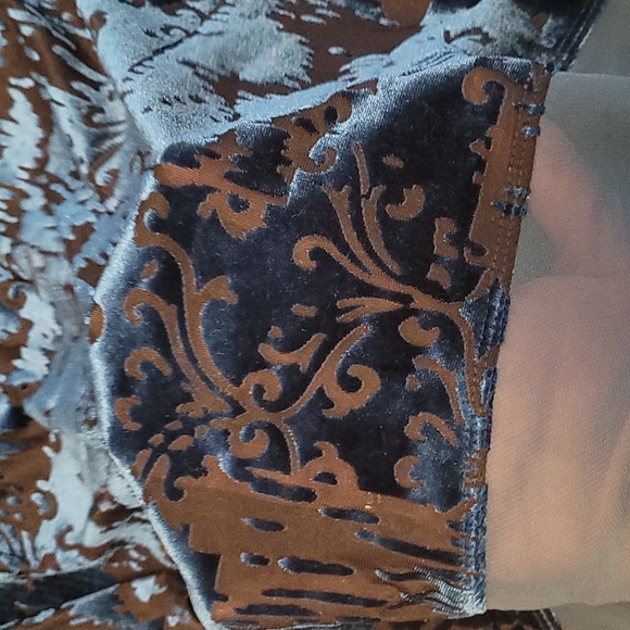 Simply Vera by Vera Wang Womens Small Velvet Long Sleeve Blue Blouse NWT - Picture 3 of 4